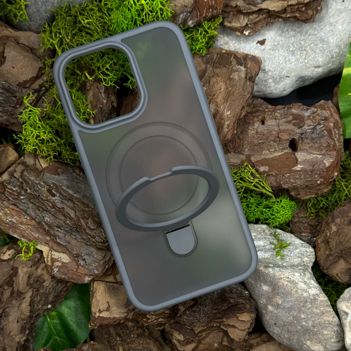 Чохол Slim Matte Case ring stand with camera protective iPhone 12 Pro Max Grey