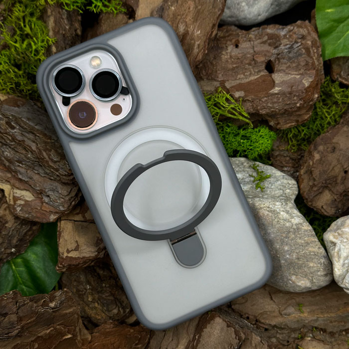 Чохол Slim Matte Case ring stand with camera protective iPhone 16 Pro Grey