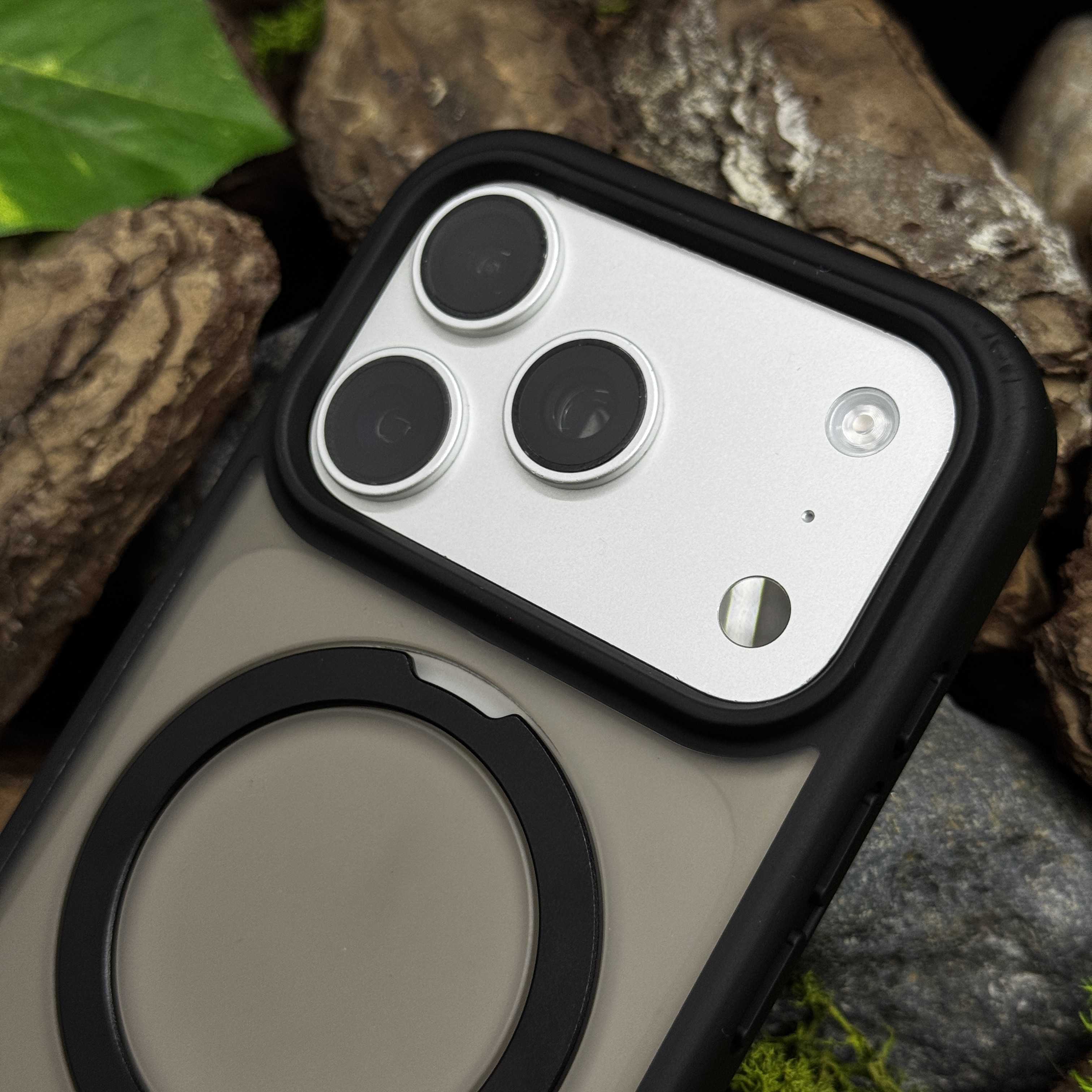 Чохол Slim Matte Case ring stand with camera protective iPhone 17 Pro Max Black