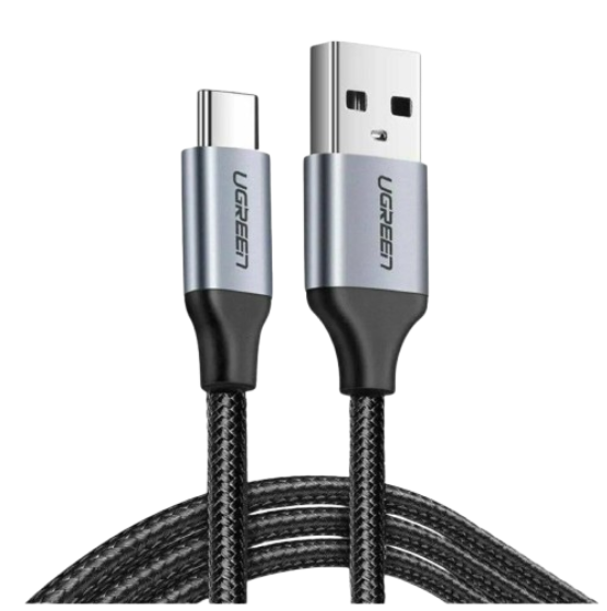 Кабель UGREEN US288 Type-C Nickel Plating Aluminum Braid 3A 1m Black