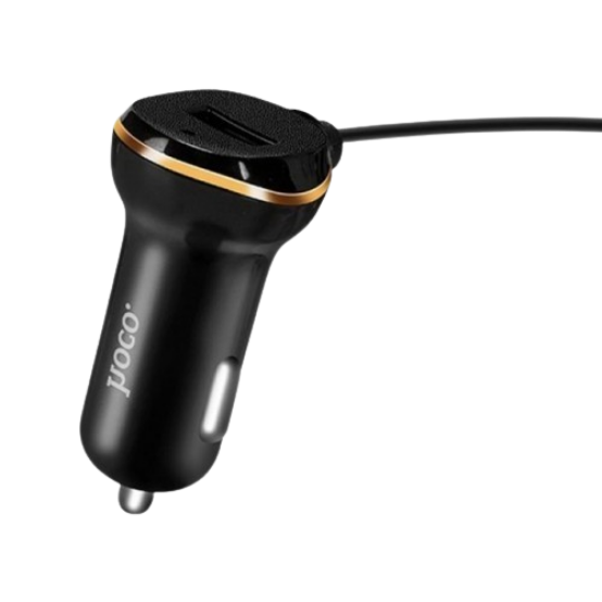 Автомобільний зарядний пристрій Hoco Z14 1USB 3.4A Black + кабель Lightning