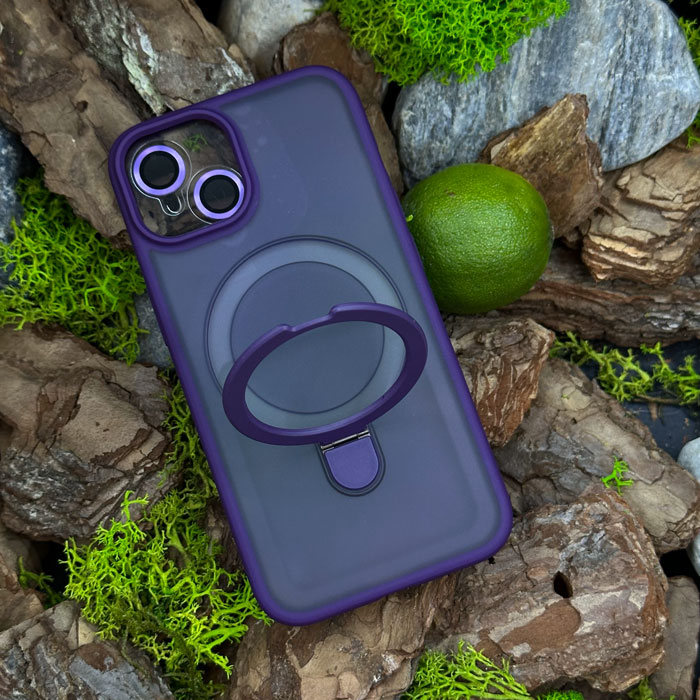 Чохол Slim Matte Case ring stand with camera protective iPhone 14 Purple