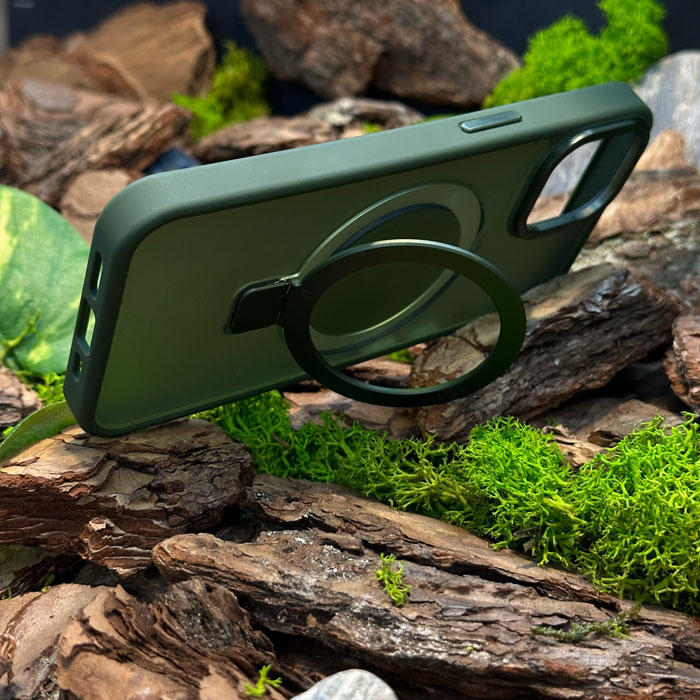 Чохол Slim Matte Case with ring stand iPhone 15 Green