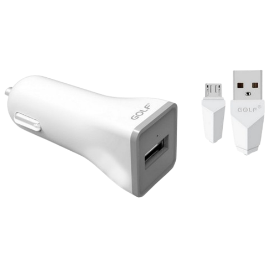 Автомобільний зарядний пристрій Golf GF-C1 White 1A 1USB