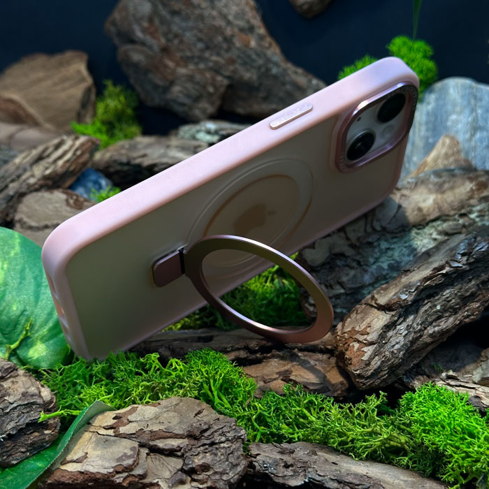 Чохол Slim Matte Case with ring stand iPhone 13 Pink