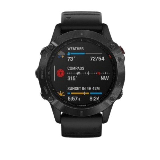 Garmin Fenix 6 Pro Black Case - Black Sport Band