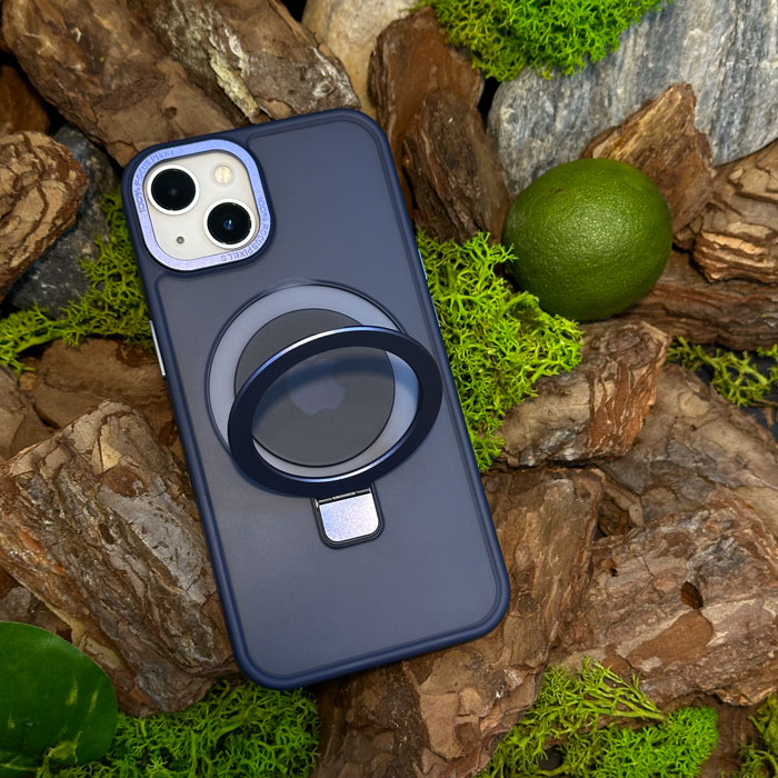 Чохол Slim Matte Case with ring stand iPhone 14 Dark Blue