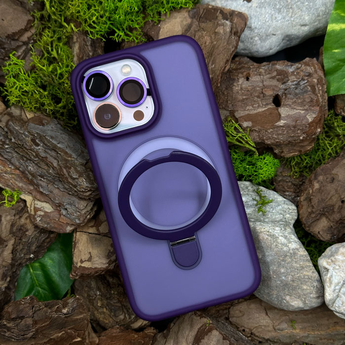 Чохол Slim Matte Case ring stand with camera protective iPhone 13 Pro Max Purple