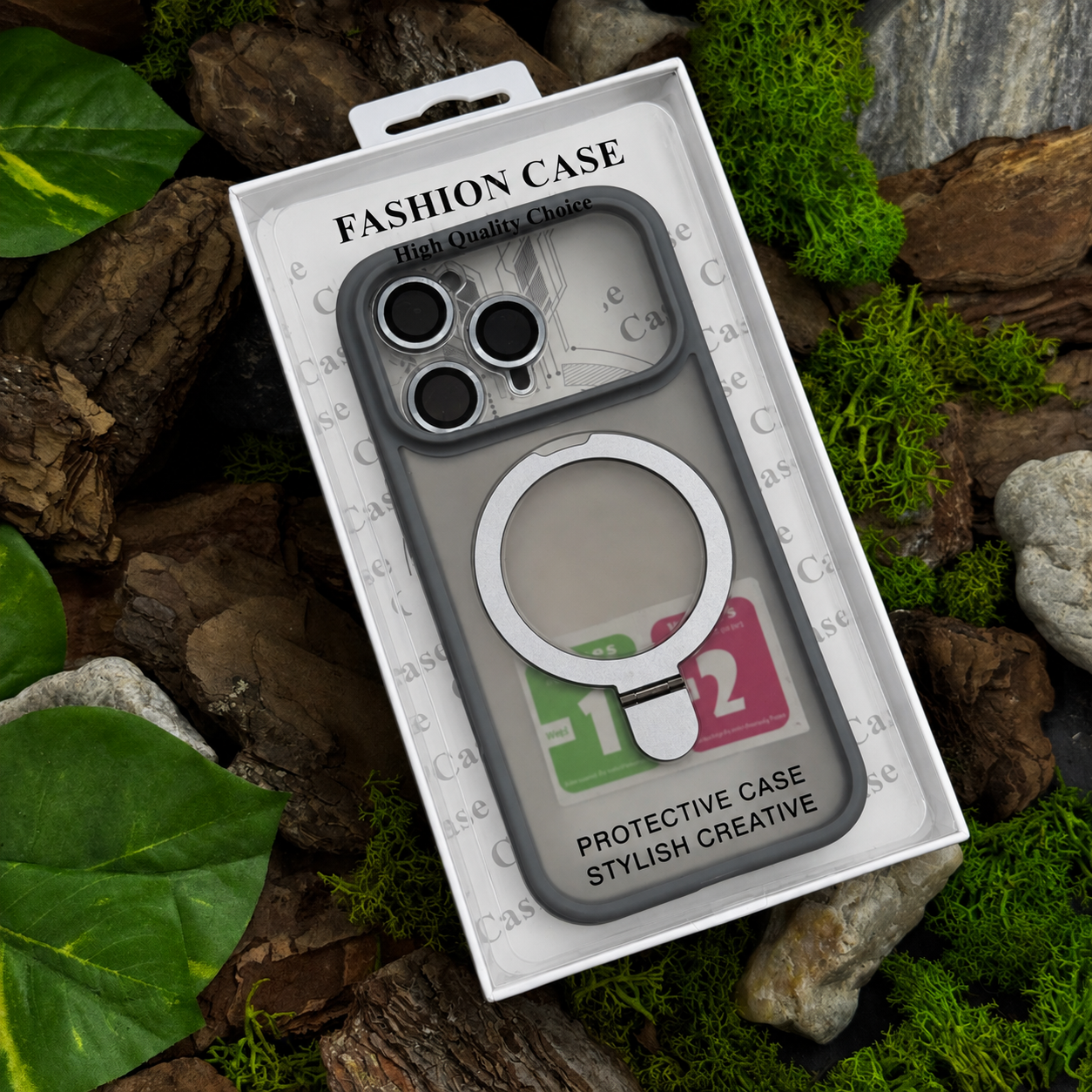 Чохол Slim Matte Case ring stand with camera protective iPhone 17 Pro Grey