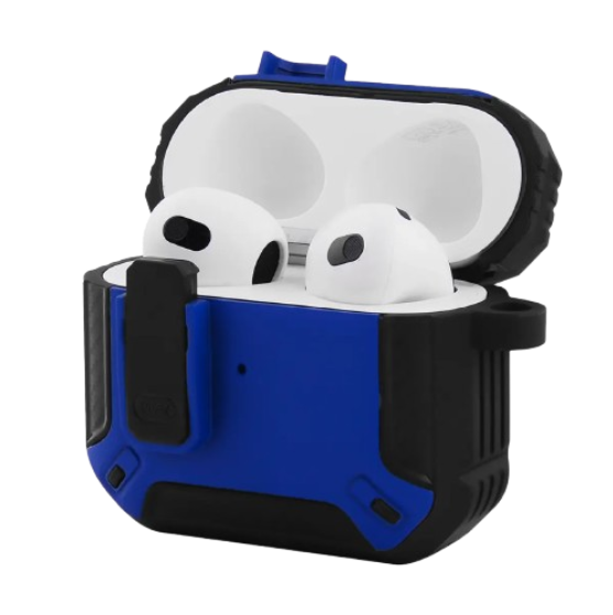 AirPods 4 Defender CASE (з карабіном) Blue/Black