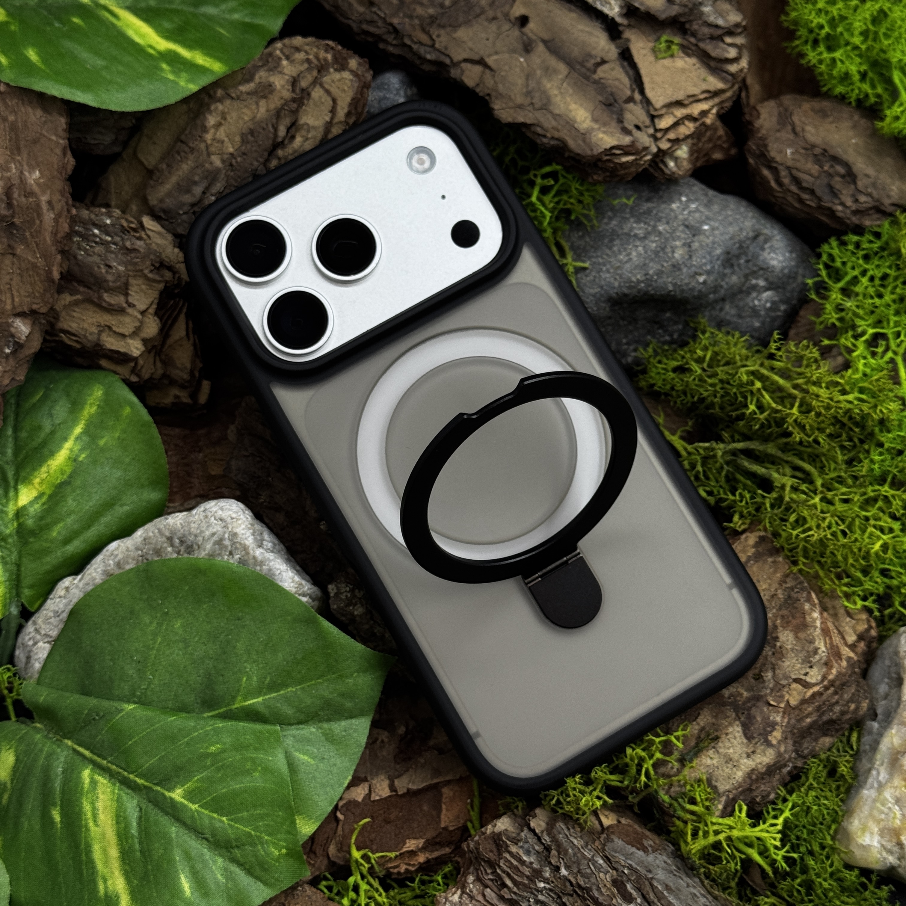 Чохол Slim Matte Case ring stand with camera protective iPhone 17 Pro Black