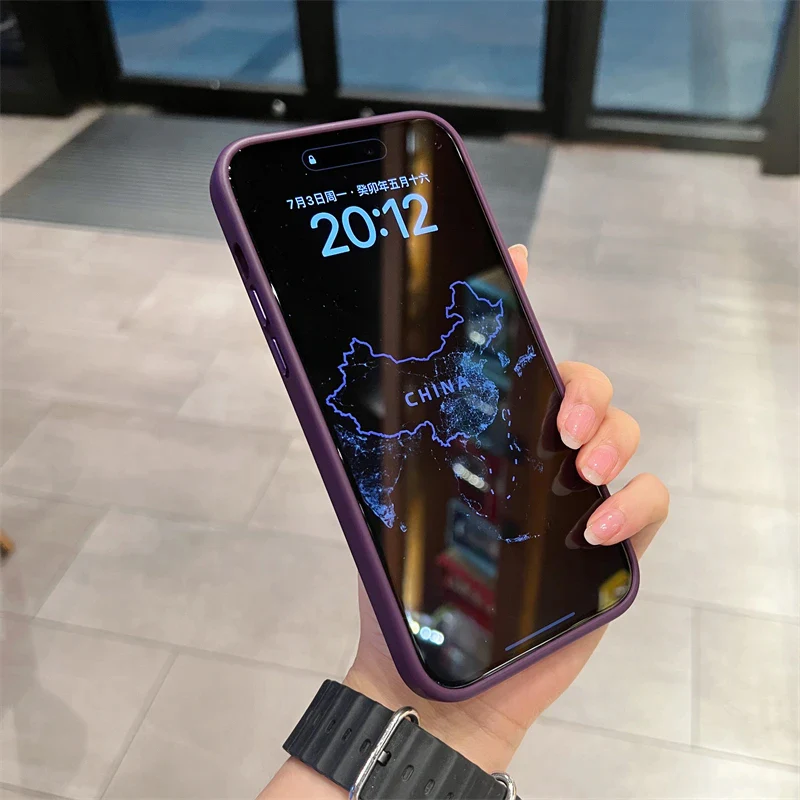 YCADEN Silicon Case camera stand iPhone 13 Pro Purple
