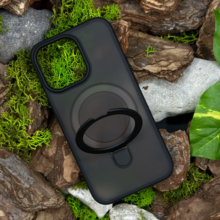 Чохол Slim Matte Case ring stand with camera protective iPhone 12 Pro Max Black