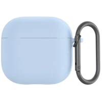 Чохол for AirPods 4 SILICONE CASE (з карабіном) Lilac Cream