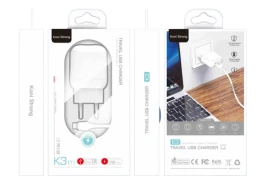Мережевий зарядний пристрій Koni Strong K3 1USB 2.1A + кабель Type-C White