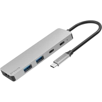 Type-C-Хаб Proove Iron Link 5 in 1 (2*Type-C + 2*USB3.0 + HDMI) Silver
