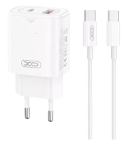 Мережевий зарядний пристрій XO L130 1USB-A+1USB-C 30W + кабель USB-C