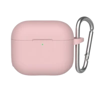 Чохол for AirPods 4 SILICONE CASE (з карабіном) Pink Sand