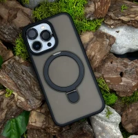 Чохол Slim Matte Case ring stand with camera protective iPhone 15 Pro Max Black