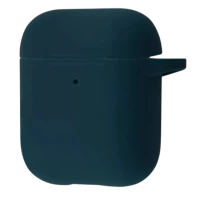 Чохол for AirPods 1/2 SILICONE CASE (з карабіном) Forest Green