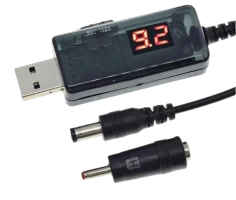Кабель живлення для роутера USB to DC (5.5х2.5мм з перехідником 1.35мм) 9V-12V 1A