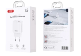 Мережевий зарядний пристрій XO L130 1USB-A+1USB-C 30W White