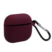 Чохол for AirPods 4 SILICONE CASE (з карабіном) Bordo