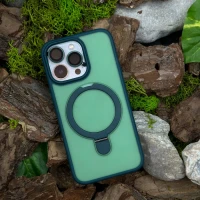 Чохол Slim Matte Case ring stand with camera protective iPhone 15 Pro Max Green