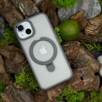Чохол Slim Matte Case ring stand with camera protective iPhone 15 Plus Grey