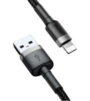 Кабель Lightning Baseus cafule CALKLF-CG1 2m 1.5A Grey+Black
