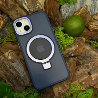Чохол Slim Matte Case with ring stand iPhone 15 Dark Blue