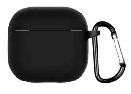 Чохол for AirPods 4 SILICONE CASE (з карабіном) Black