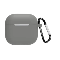 Чохол for AirPods 4 SILICONE CASE (з карабіном) Dark Grey