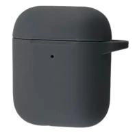 Чохол for AirPods 1/2 SILICONE CASE (з карабіном) Dark Gray