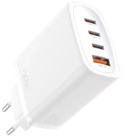 Мережевий зарядний пристрій XO CE23 (EU) 65W GaN Nitride (3USB-C+1USB-A) White