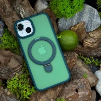 Чохол Slim Matte Case ring stand with camera protective iPhone 15 Green
